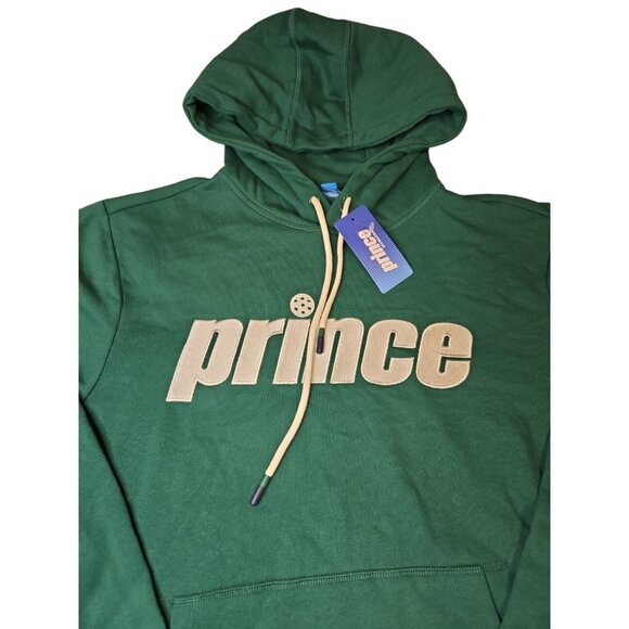 NWT Prince Pickleball Men's M Fleece Hooded Pullover Sweatshirt Green - Picture 2 of 3
